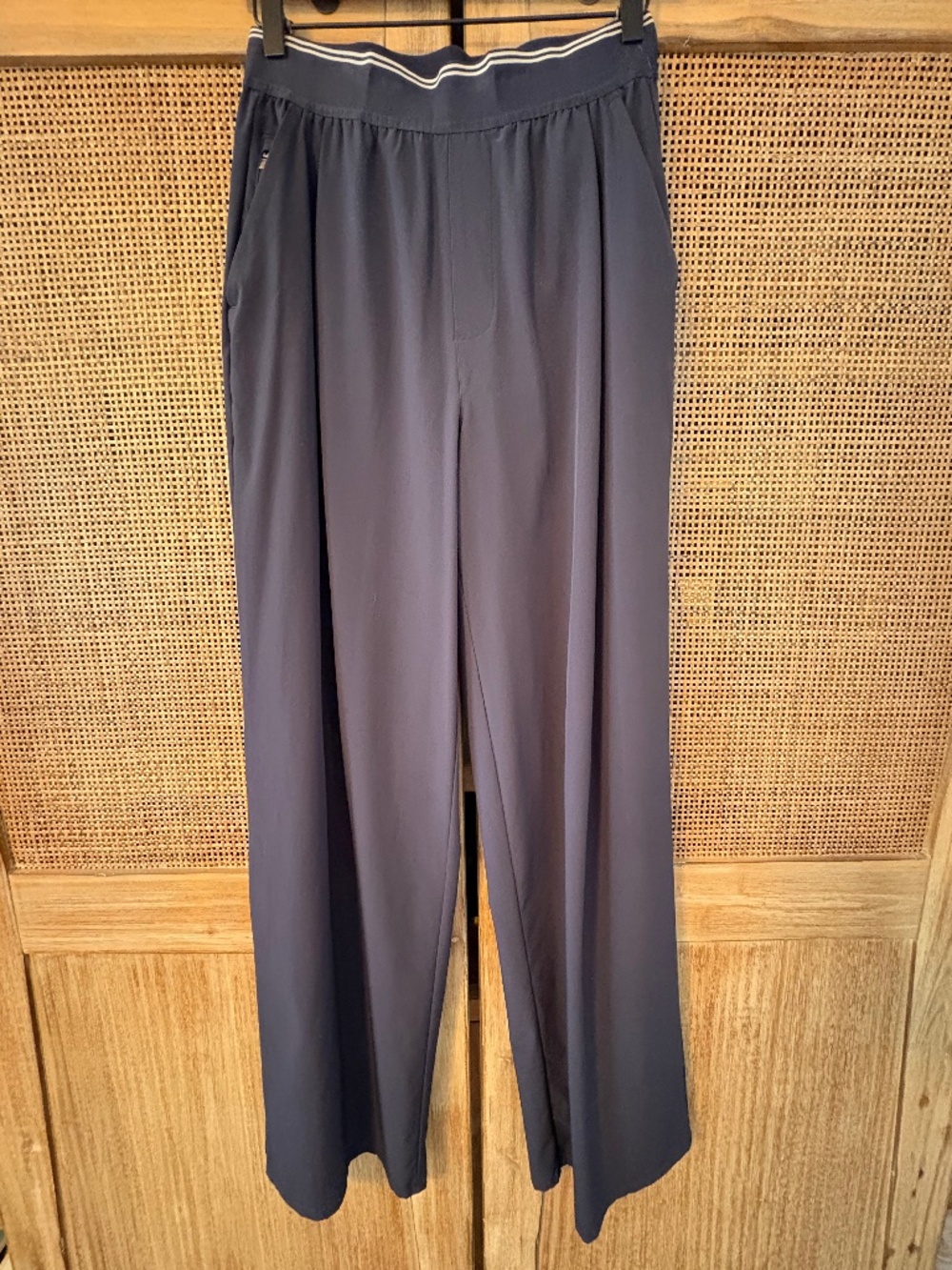 Athleta Navy Wide-Leg Pull-On Pants